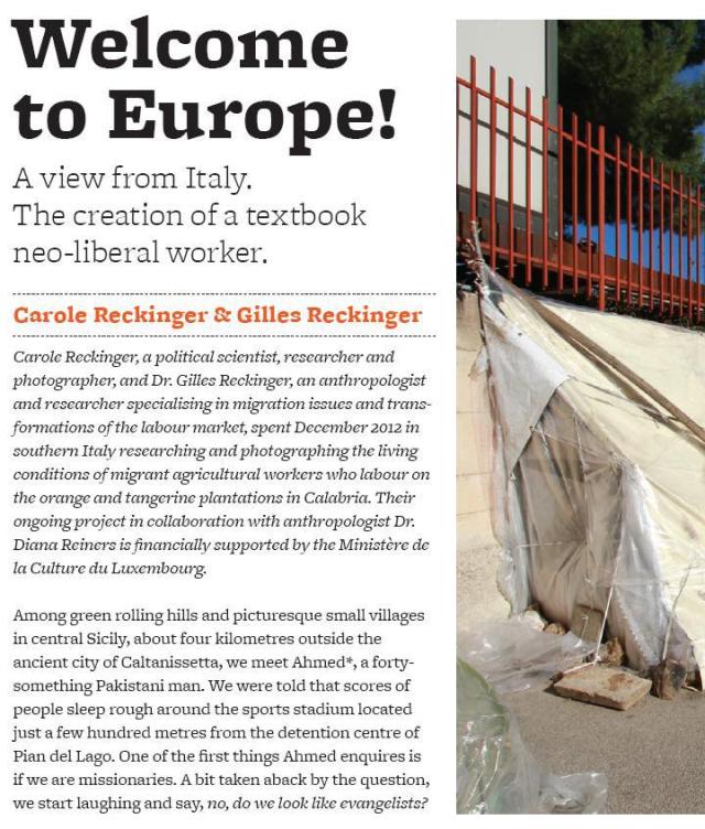 Detail from "Welcome to Europe!", by Carole Reckinger & Gilles Reckinger, Issue 1